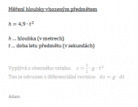 M��en� hloubky vhozen�m p�edm�tem